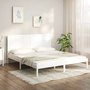 vidaXL Bedframe massief grenenhout wit 200x200 cm