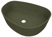 Arcqua Rocker waskom - 50x37x13cm - opbouw - rechts - organisch - cast marble groen mat WAS399111