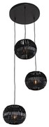 Moderne hanglamp zwart 3-lichts - Zoë Modern E27 rond Binnenverlichting Lamp