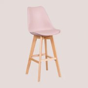 Nordic Hoge Kruk Met Kunstleren Kussen Roze – Hazelnoot & ↑75 Cm - Sklum