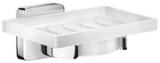 Smedbo Ice Zeepschaal - 12.1x4.5x8cm - zelfklevend / boren - Massief messing Chroom/Porcelein OK342P