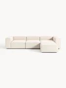 Modulaire bank Lennon (4-zits) van linnenmix met poef (links/rechts)