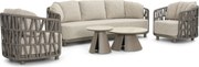 Stoel en Bank Loungeset 5 personen Rope Taupe Santika Furniture Santika