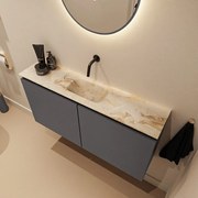 Mondiaz Ture DLux toiletmeubel 100cm dark grey met wastafel frappe midden zonder kraangat