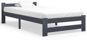 vidaXL Bedframe massief grenenhout donkergrijs 100x200 cm