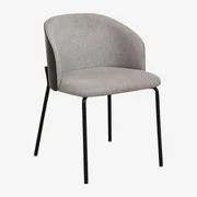 Eetkamerstoel In Bekleed Hout Amieva Zwart & Stof Grijs – Taupe – Koel - Sklum