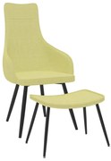 vidaXL Fauteuil met voetenbank stof groen