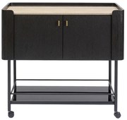 Kare Design Milano Zwarte Design Wijnkast Trolley - 96.5 X 50cm.