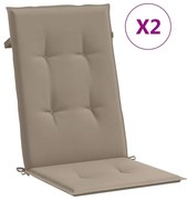 vidaXL Tuinstoelkussens 2 st 120x50x3 cm taupe