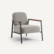 Stalen metalen fauteuil met gevlochten gemêleerde stof, Abraxas