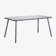 Rectangular Eettafel 160x90 Cm Van Glas En Aluminium Arhiza Grijs – Grafiet - Sklum