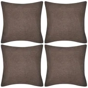 vidaXL Kussenhoezen linnen look 40 x 40 cm bruin 4 stuks