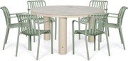 Tuinset 6 personen 150 cm Kunststof Groen Domani Furniture Alba/Arancia