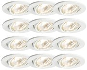 Set van 12 inbouwspots wit kantelbaar - Cisco Modern, Design GU10 rond Binnenverlichting Lamp