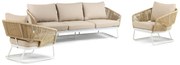 Stoel en Bank Loungeset 5 personen Aluminium/wicker Wit  Hartman Corsica