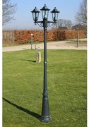 vidaXL Tuinlantaarn met 3 armen 215 cm aluminium donkergroen/zwart