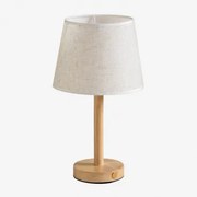 Draadloze Houten Tafellamp Fernati Natuurlijk - Sklum