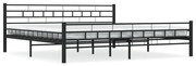 vidaXL Bedframe staal zwart 180x200 cm