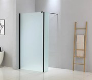 Saniclear Trust douche zijwand mat glas 30x200cm anti-kalk zwarte profielen