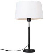 Tafellamp zwart met kap wit 35 cm verstelbaar - Parte Modern E27 rond Binnenverlichting Lamp