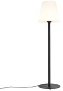 Moderne buiten vloerlamp zwart met witte kap IP44 - Big Virginia