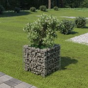 vidaXL Gabion plantenbak verhoogd 50x50x50 cm gegalvaniseerd staal