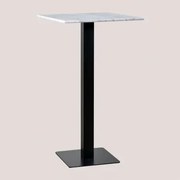 Vierkante Hoge Barkruktafel 60x60 Cm In Livanto Marmer Wit Marmer Guangxi & Zwart - Sklum