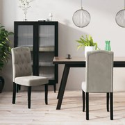 vidaXL Eetkamerstoelen 2 st fluweel lichtgrijs