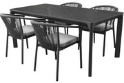 Dora Apollo dining tuinset 180x90xH75 cm 5 delig antraciet aluminium