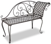 vidaXL Chaise longue 128 cm staal antiekbruin