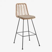 Hoge Kruk In Gouda Natural Synthetisch Rotan Natuurlijk & ↑75 Cm & Zwart & Bruin - Mokka - Sklum