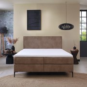 Boxspring Lederlook 180x200 Beige