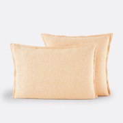 Gestreept kussensloop in gewassen linnen Limona