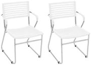 vidaXL Eetkamerstoelen stapelbaar 2 st kunststof wit