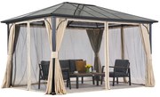 Modern tuinhuisje Santiago Premium 3x3,6m Tuinpunt beige