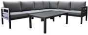 Showroommodel Fabri hoek loungeset 5 delig aluminium antraciet