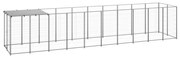 vidaXL Hondenkennel 6,05 m² staal zilverkleurig