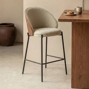 Barkruk Met Walnoot Rugleuning