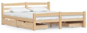 vidaXL Bedframe met 4 lades massief grenenhout 160x200 cm