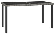 vidaXL Tuintafel 140x70x73 cm poly rattan grijs