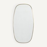 Spiegel met kader in verouderde messing H100cm, Caligone