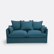 Slaapbank H14 cm, gekreukt linnen, Odna