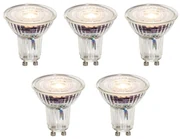 Set van 5 GU10 50mm dimbare LED lampen helder 4.9W 430 lm 2700K