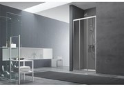 Royal plaza Lila schuifdeur 3-delig 90x190cm chroom/helder glas 1626626