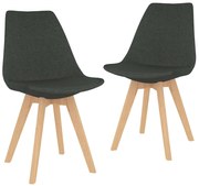 vidaXL Eetkamerstoelen 2 st stof donkergrijs