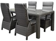 Tunis Bergamo dining tuinset verstelbaar 180x100xH78 cm antraciet 5 delig