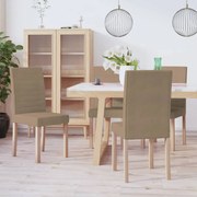 vidaXL Eetkamerstoelen 4 st stof taupe