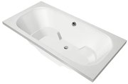 Xenz Tanga Duobad - 180x90x51 - afvoer Midden - acryl - wit 6920-01