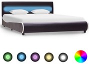 vidaXL Bedframe met LED kunstleer zwart 140x200 cm