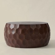 Ronde Salontafel Hout Met Patroon - 80 X 80cm.